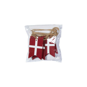 Flagguirlande med 12 flag i træ 165 cm lang