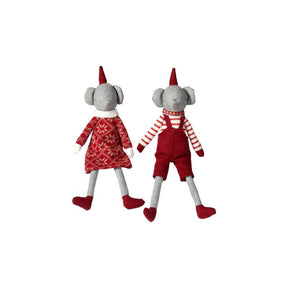 Elefant med nissehue 35 cm høj