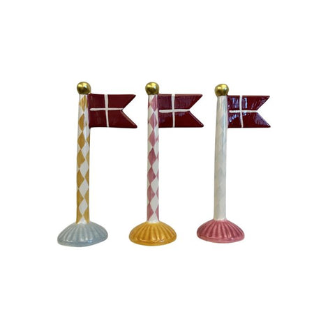 Flag 19 cm højt med harlekinsmønster