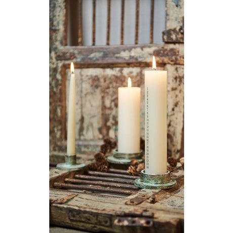 Lysestage antik grøn 