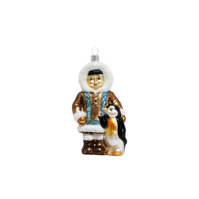 Julekugle Inuit med pingvin