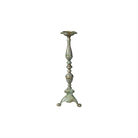 Lysestage 49 cm høj antikgrøn