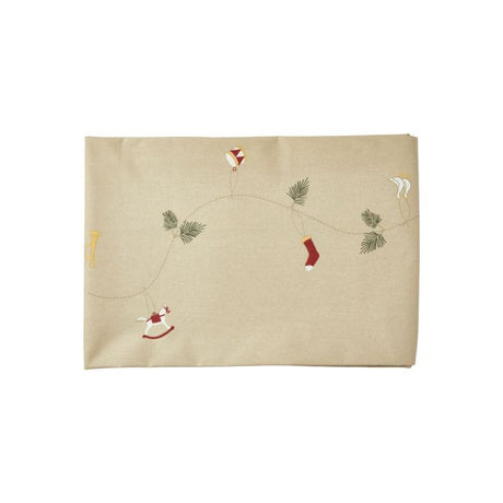 Juledug coated 140 cm x 360 cm hørfarvet