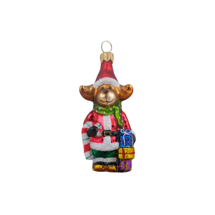 Julekugle Rensdyr med pakker