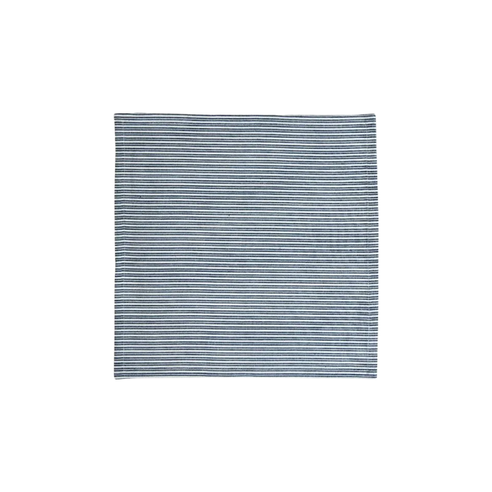 En Speedtsberg stofserviet med mørkeblå striber