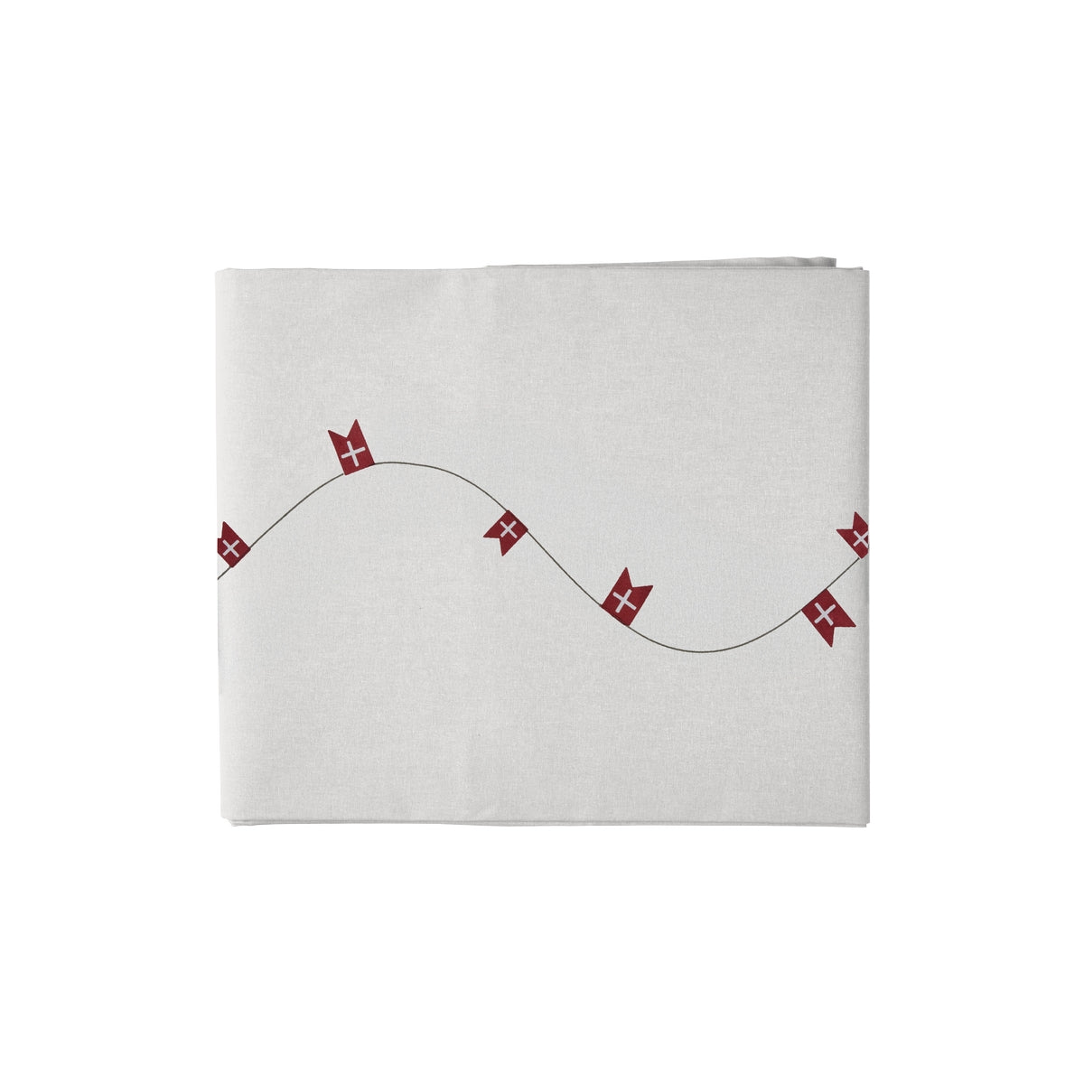 Fødselsdagsdug med flag coated 140 cm x 240 cm hvid fra Speedtsberg