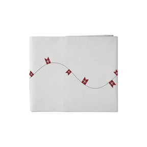 Fødselsdagsdug med flag coated 140 cm x 240 cm hvid fra Speedtsberg