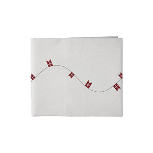 Fødselsdagsdug med flag coated 140 cm x 240 cm hvid fra Speedtsberg
