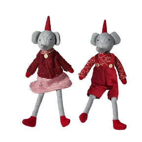 Elefant med rødt juletøj