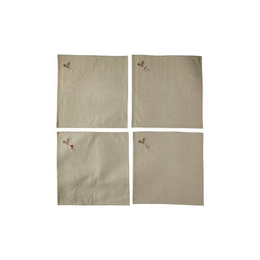 Stofservietter med broderi 4-pak