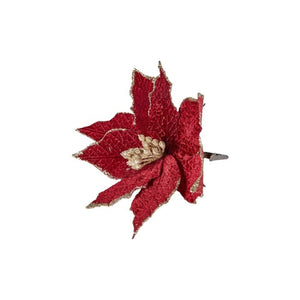 Julestjerne med klips rød velour