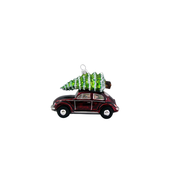 Julekugle VW folkevogn med juletræ