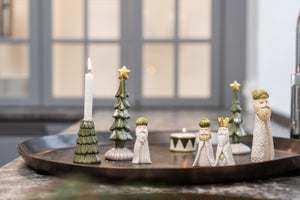 Bakke med julepynt i keramik fra Speedtsberg
