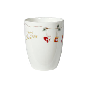 Krus i porcelæn med juleguirlande fra Speedtsberg