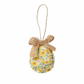 Påskeæg i stof med gule blomster