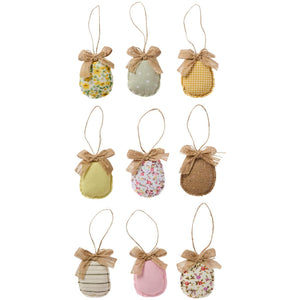 Påskeæg til ophæng i stof fra Ib Laursen i 9 forskellige design