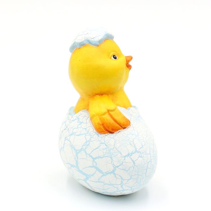 Kylling med æggeskal på hovedet 11 cm høj