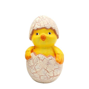 Kylling med æggeskal på hovedet 11 cm høj