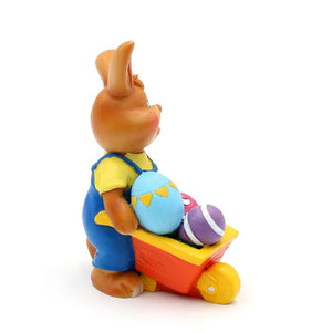 Påskehare med æg i trillebør