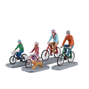 Family Bike Ride Set Of 4