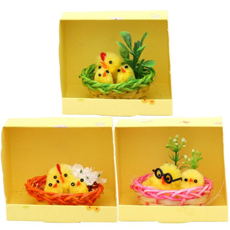 Chenille kyllinger i rede