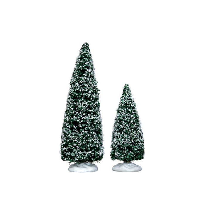 Lemax Snowy Juniper Tree Medium & Small Set
