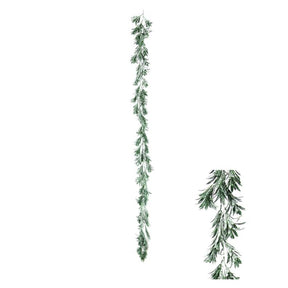 Bladguirlande med sne 180 cm lang