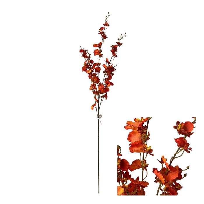 Orkidéstilk Oncidium orange, kunstige blomsterdekorationer