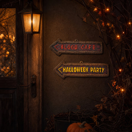 Halloween pil-dørskilt i plast