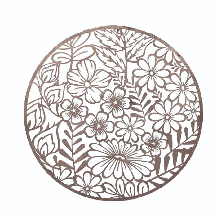 Rund vægdekoration med blomster