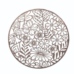 Rund vægdekoration med blomster