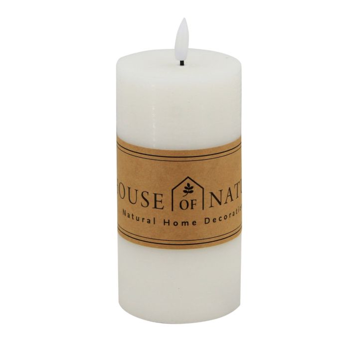 LED bloklys 15 cm højt hvidt