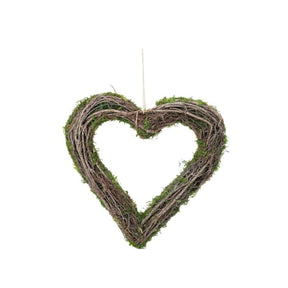 Grenhjerte med mos 31 cm i dia