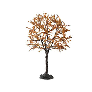 Dogwood Tree Large Lemax Spooky Town Halloween dekoration med orangerøde blade