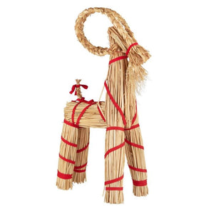 Julebuk m/rødt bånd og skæg 63 cm høj
