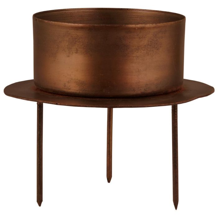 Lysholder med spyd til bloklys kobber