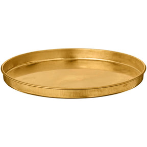 Rund lysbakke i messing med lav kant fra Ib Laursens Gloria-serie, diameter 15,5 cm