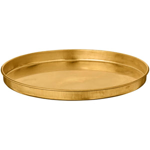 Rund lysbakke i messing med lav kant fra Ib Laursens Gloria-serie, diameter 15,5 cm