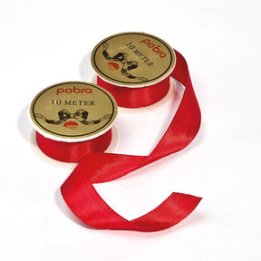 Rødt silkebånd 25 mm bredt