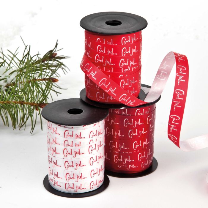 Gavebånd med "God jul"