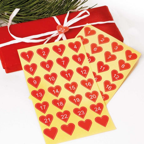 Datoklæbemærker røde hjerter