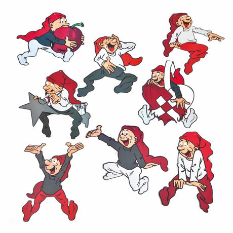 Bramming kartonnisser grå og røde 4-pak