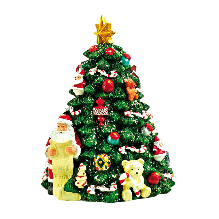 Spilledåse Juletræ med julemand med liste