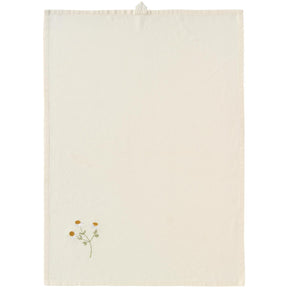 Viskestykke fra Ib Laursens Flora serie med broderet marguerit