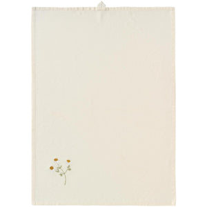 Viskestykke fra Ib Laursens Flora serie med broderet marguerit