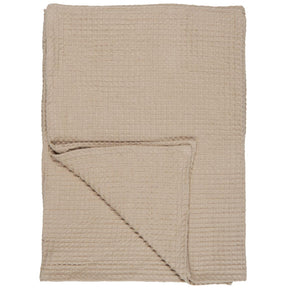 Beige Liseleje badehåndklæde fra Ib Laursen med vaffelmønster i 100 % bomuld, 100 x 150 cm