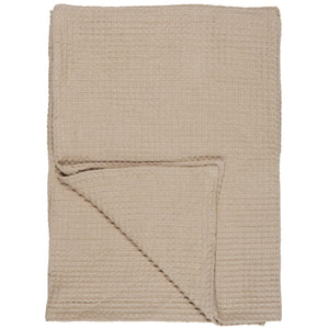 Beige Liseleje badehåndklæde fra Ib Laursen med vaffelmønster i 100 % bomuld, 100 x 150 cm