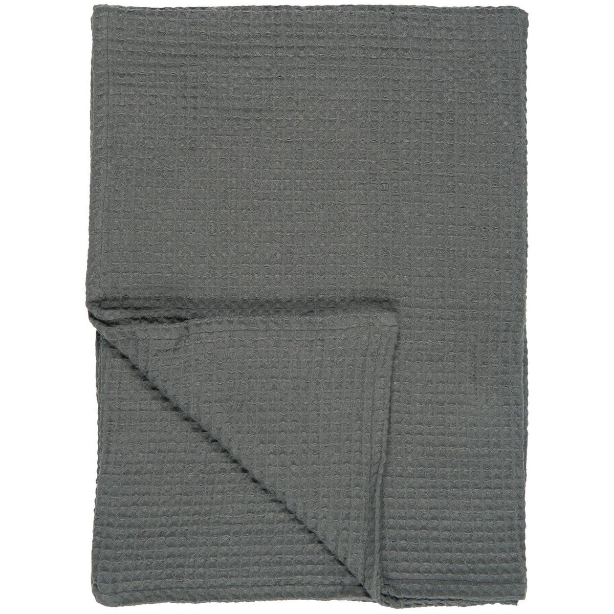 Antracitgråt Liseleje badehåndklæde fra Ib Laursen med vaffelmønster i 100 % bomuld, 100 x 150 cm