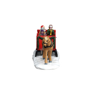 Caroling Sleigh Ride fra Lemax til juleby set forfra