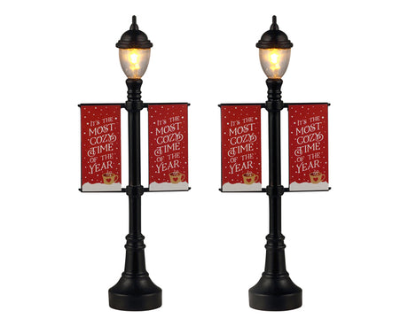 Lamp Post Banners lygter til juleby fra Lemax